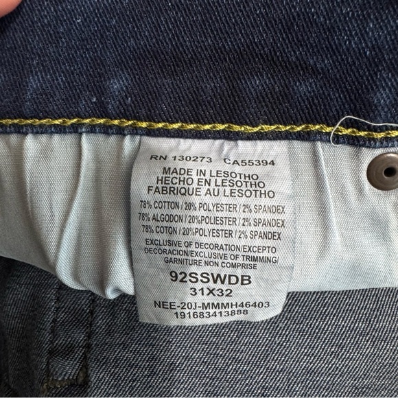 Wrangler Men’s Dark Wash Slim Straight 92SSWDB Jeans 31/32 - Picture 6 of 6